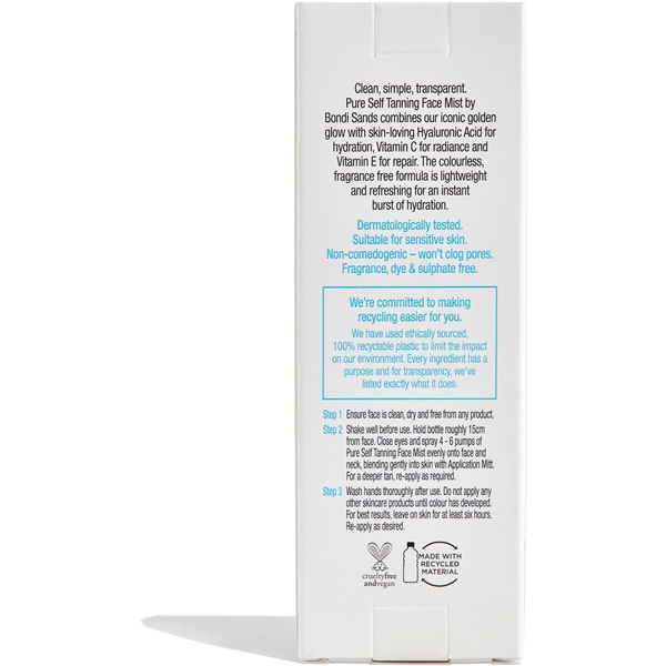 Bondi Sands Pure Self Tanning Face Mist (Bilde 6 av 7)