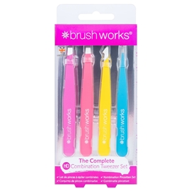 Brushworks HD 4 Piece Tweezer Set 1 set Neon