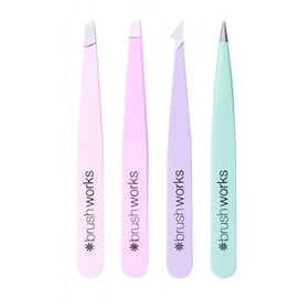 Brushworks HD 4 Piece Tweezer Set 1 set Pastels