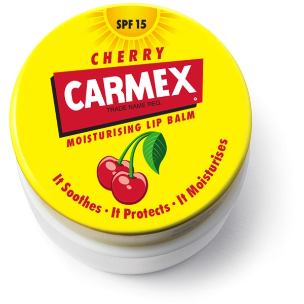 Carmex Cherry Lip Balm Jar Spf 15 (Bilde 3 av 3)