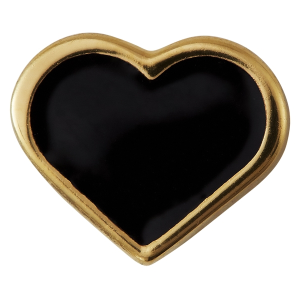 Design Letters Enamel Heart Charm Gold Black (Bilde 1 av 2)