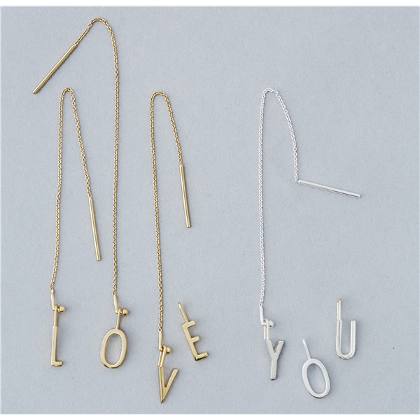 Design Letters Earring Chain Gold (Bilde 2 av 3)
