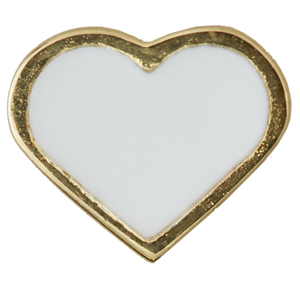 Design Letters Enamel Heart Charm White Gold (Bilde 1 av 2)