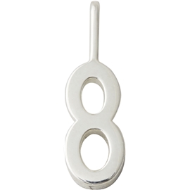 Lucky Numbers 10 mm Silver No. 008 No. 008