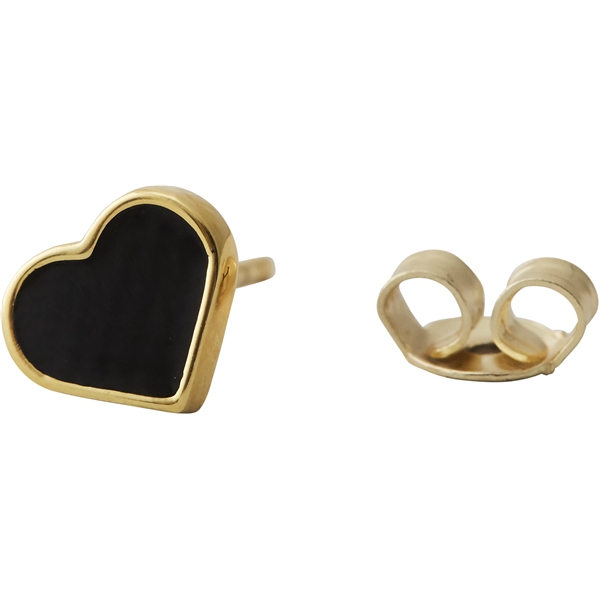 Design Letters Earring Stud Enamel Heart Gold (Bilde 1 av 2)