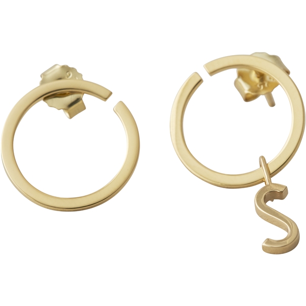 Design Letters Earring Hoops 16 mm Gold (Bilde 2 av 2)
