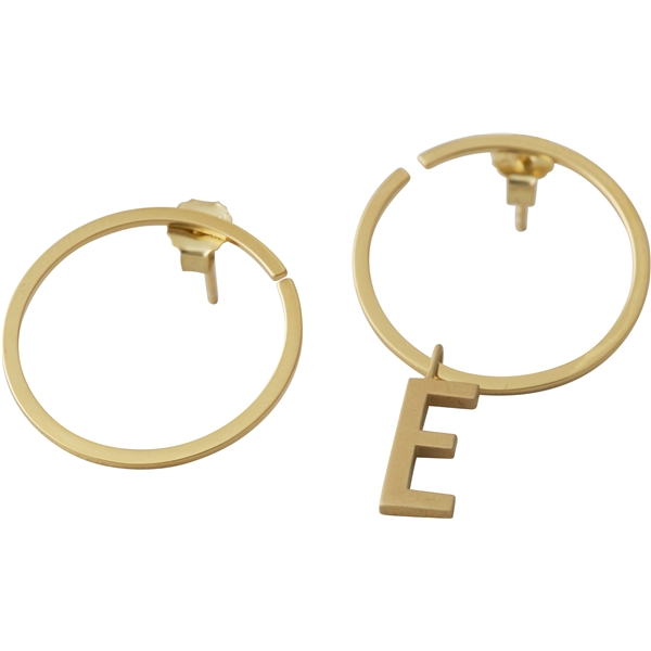 Design Letters Earring Hoops 24 mm Gold (Bilde 2 av 3)