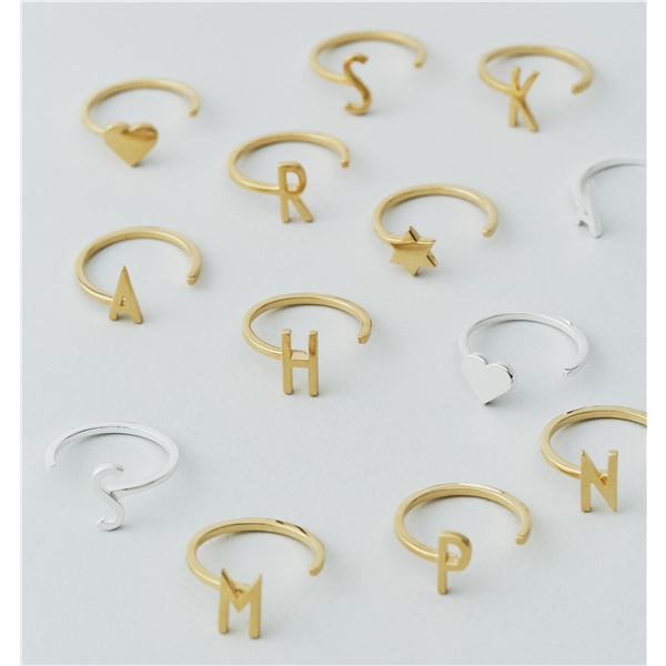 Design Letters Ring Silver A-Z (Bilde 2 av 2)