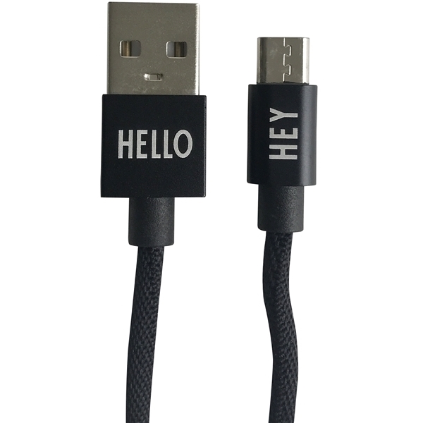 Design Letters Micro USB Cable 1 M Black (Bilde 1 av 2)