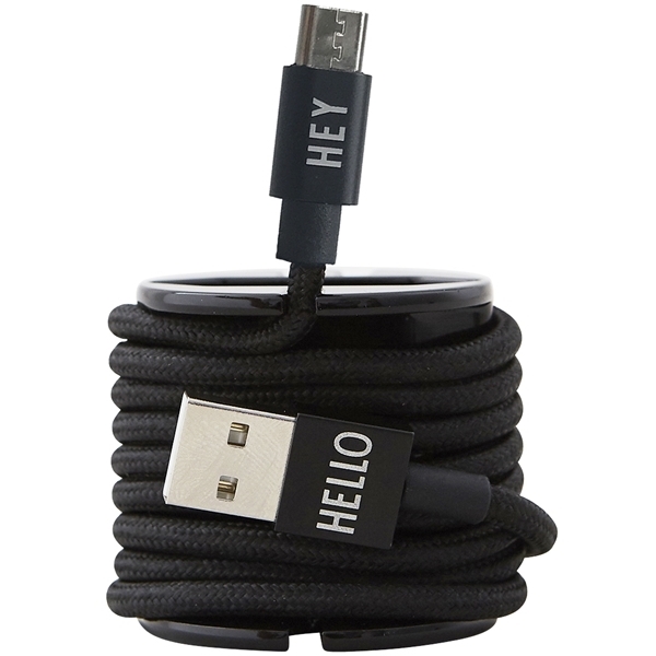 Design Letters Micro USB Cable 1 M Black (Bilde 2 av 2)