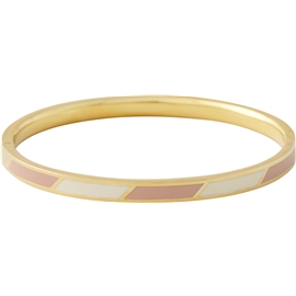 Design Letters Striped Candy Bangle Beige