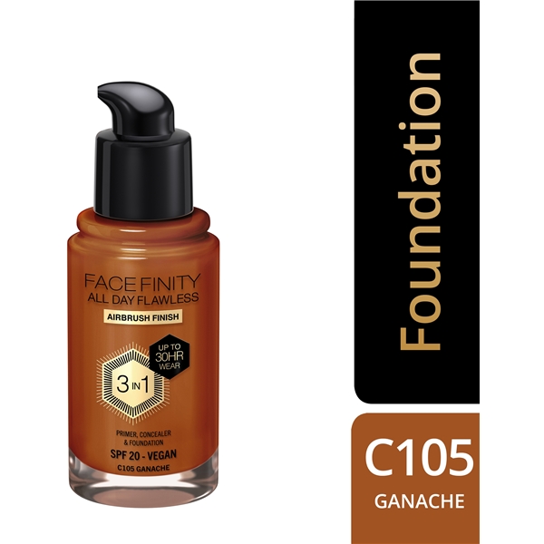 Facefinity All Day Flawless 3 in 1 Foundation (Bilde 2 av 7)