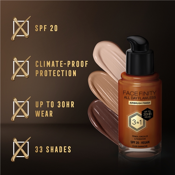 Facefinity All Day Flawless 3 in 1 Foundation (Bilde 6 av 7)