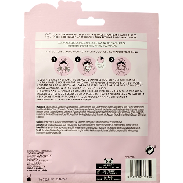 Oh K! Niacinamide Sheet Mask (Bilde 2 av 2)