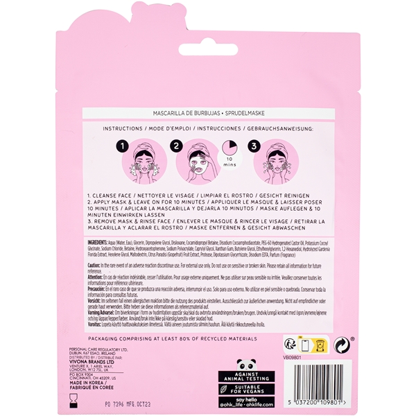 Oh K! Bubble Mask with Grapefruit (Bilde 3 av 3)