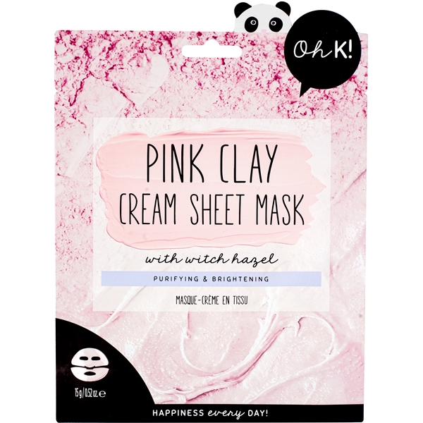 Oh K! Pink Clay Cream Sheet Mask with Witch Hazel (Bilde 1 av 6)