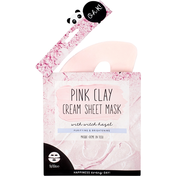 Oh K! Pink Clay Cream Sheet Mask with Witch Hazel (Bilde 3 av 6)