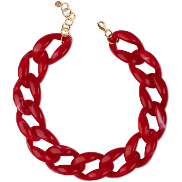 84511-12 Chunky Necklace Red (Bilde 1 av 4)