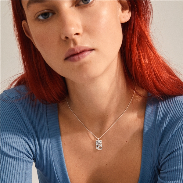 11222-6001 HAPPY Square Pendant Necklace (Bilde 3 av 4)