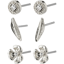 14233-6003 ECHO Earrings Silver 3-In-1 Set