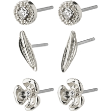 1 set - 14233-6003 ECHO Earrings Silver 3-In-1 Set