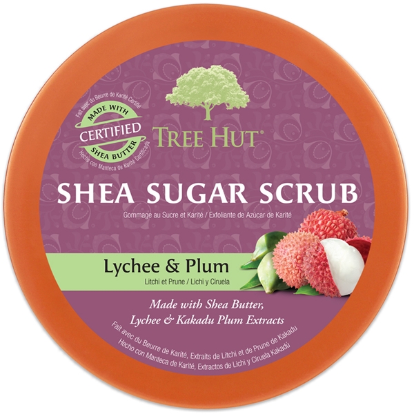 Tree Hut Shea Sugar Scrub Lychee & Plum (Bilde 2 av 2)