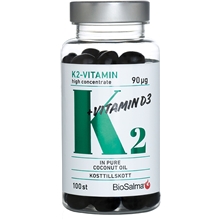 100 kapsler - BioSalma K2 90µg + D3-vitamin 25µg