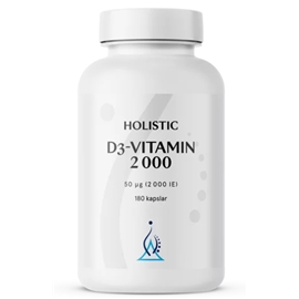 Holistic D3-vitamin 2000 IE 180 kapsler