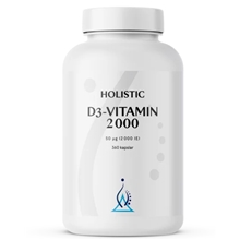 360 kapsler - Holistic D3-vitamin 2000 IE