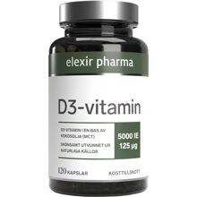 Elexir D3-Vitamin 5000IE 120 kapsler