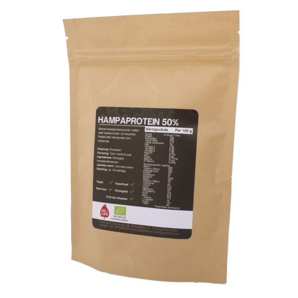 Hampapulver 50% protein Raw Eko (Bilde 2 av 2)