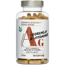 BioSalma Ashwagandha + Gurkmeja, B-vitaminer