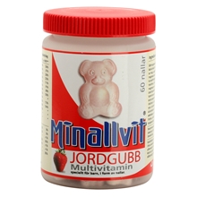 60 tabletter - Jordbær - Minallvit