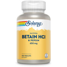 Solaray Betain HCI & Pepsin 100 kapsler