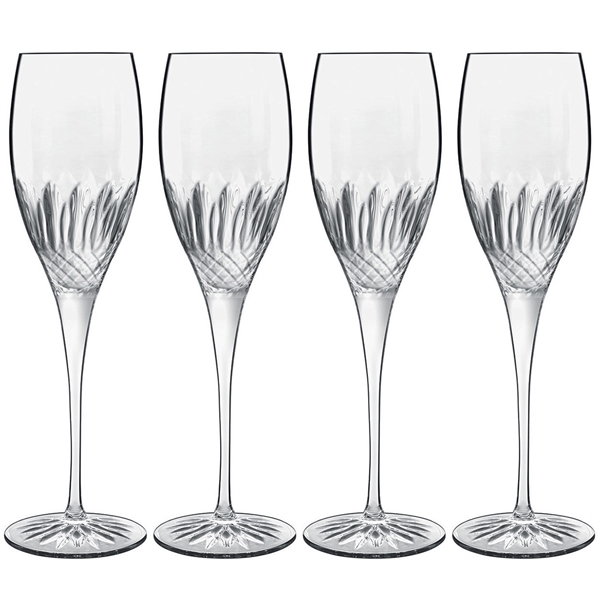 Diamante champagneglass 4-pack