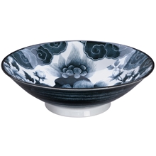 Lion Peony Menbachi Bowl 25.2x7.7cm Black