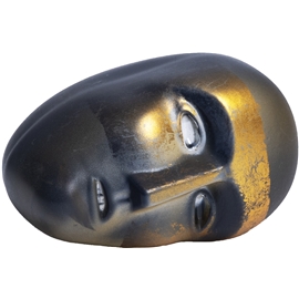 Kosta Boda Brains Amber/blue/gold 'You exist - here and now'