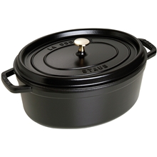 Sort - Staub Oval gryte 6,7 L