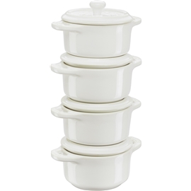 Staub Mini Cocotte/grytset 10 cm 4-pack Ivory white