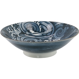 Japonism Menbachi Bowl 25.2x7.7cm Crane Black