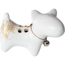 Bullterrier pennholder Guld/vit
