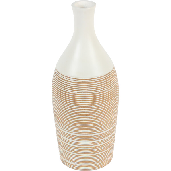 Stripet flaskevase i tre
