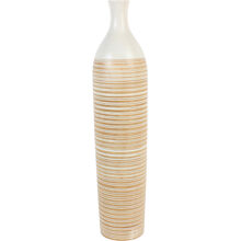 63 cm - Stripet flaskevase i tre