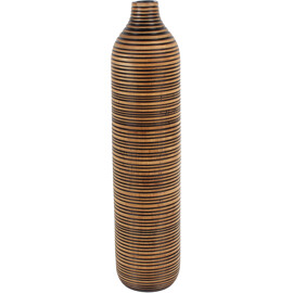 Raidallinen puuvaasi tummilla raidoilla 45 cm