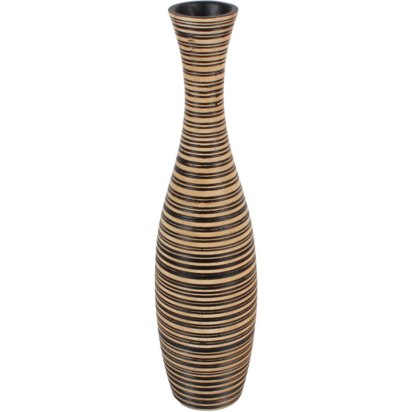 Stripet timeglassvase i tre