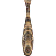 60 cm - Stripet timeglassvase i tre