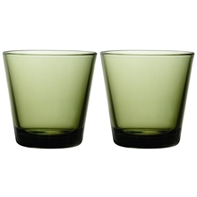 1 set - Mosegrønn - Kartio Drikkeglass 21 cl 2stk/pakke