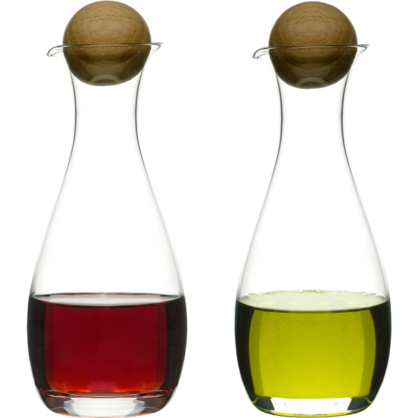 Olje/Eddikflaske i Munnblåst Glass med Eikekork. (Bilde 1 av 5)