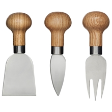 1 set - Oval Oak osteknivsett, 3 deler