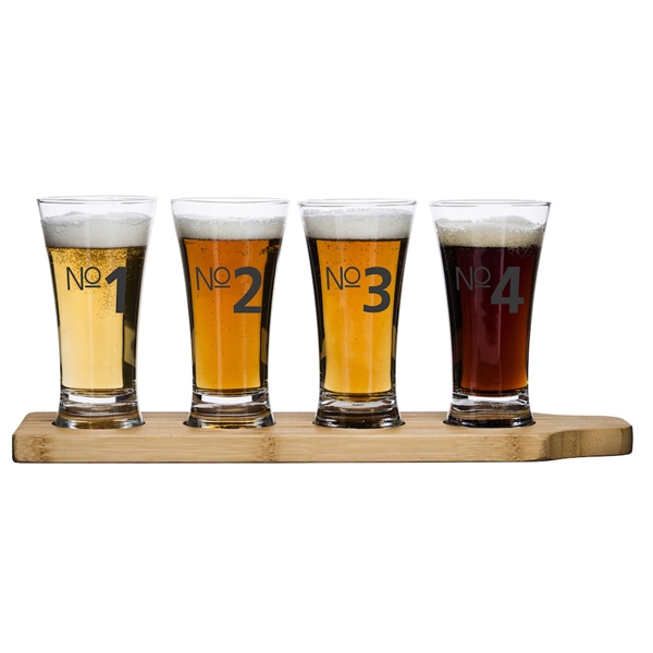 Bar ølsmakeglass, 4 glass/brikker. (Bilde 1 av 4)